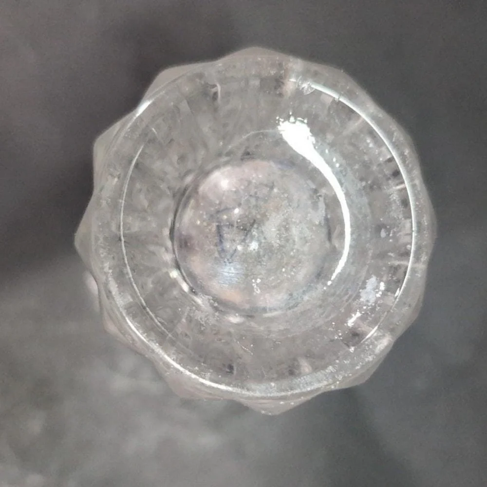 Hobstar Crystal Flare Vase, Star‎ of David Cut Design, Frosted Flower Holder